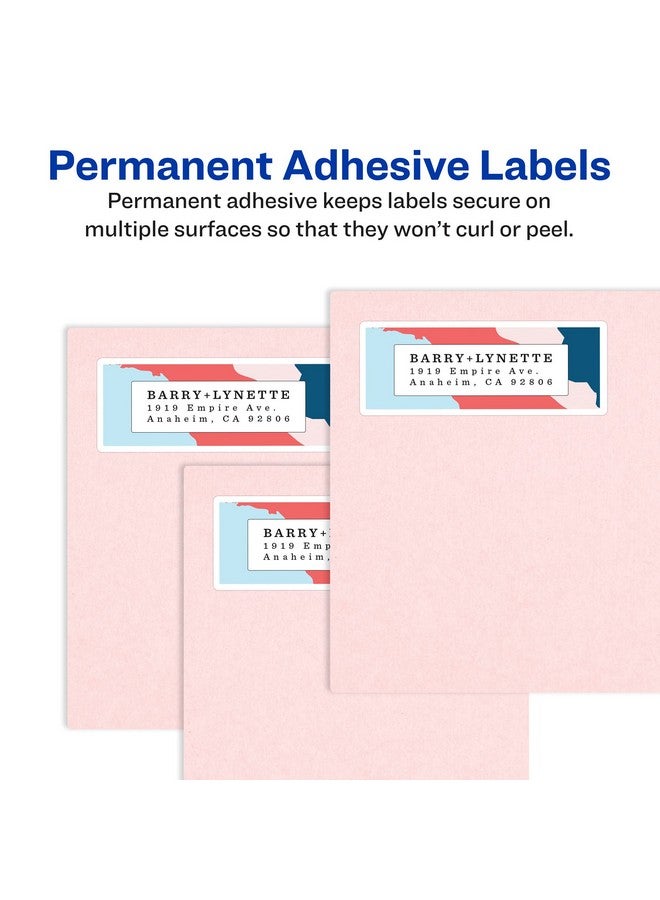 Avery Easy Peel Printable Address Labels with Sure Feed, 1" x 4", White, 500 Blank Mailing Labels (08161) - Image 3