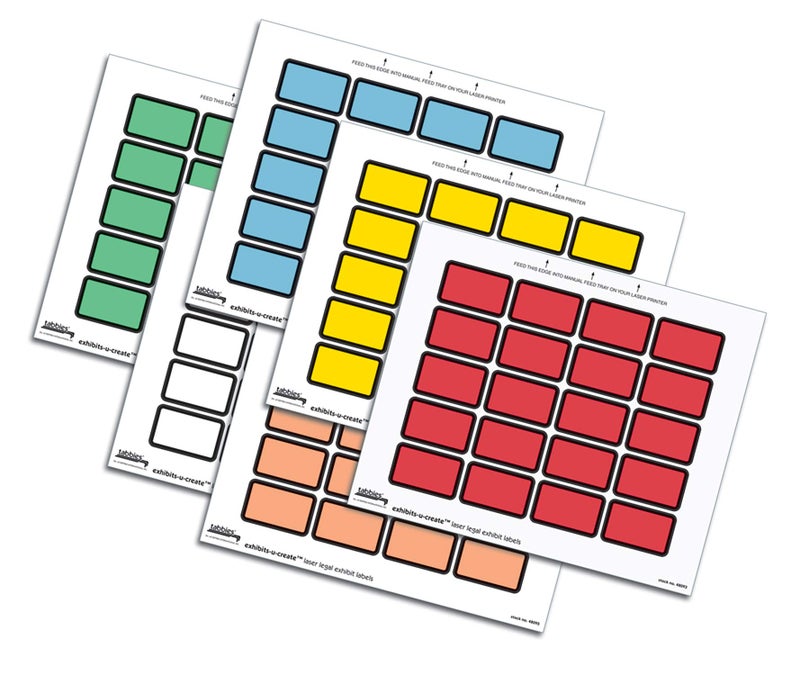 Tabbies Legal Exhibits-U-Create 1-5/8"W x 1"H Labels, 8-1/2"W x 7"H Sheet, 240 Labels/Pack (48090), Green - Image 4