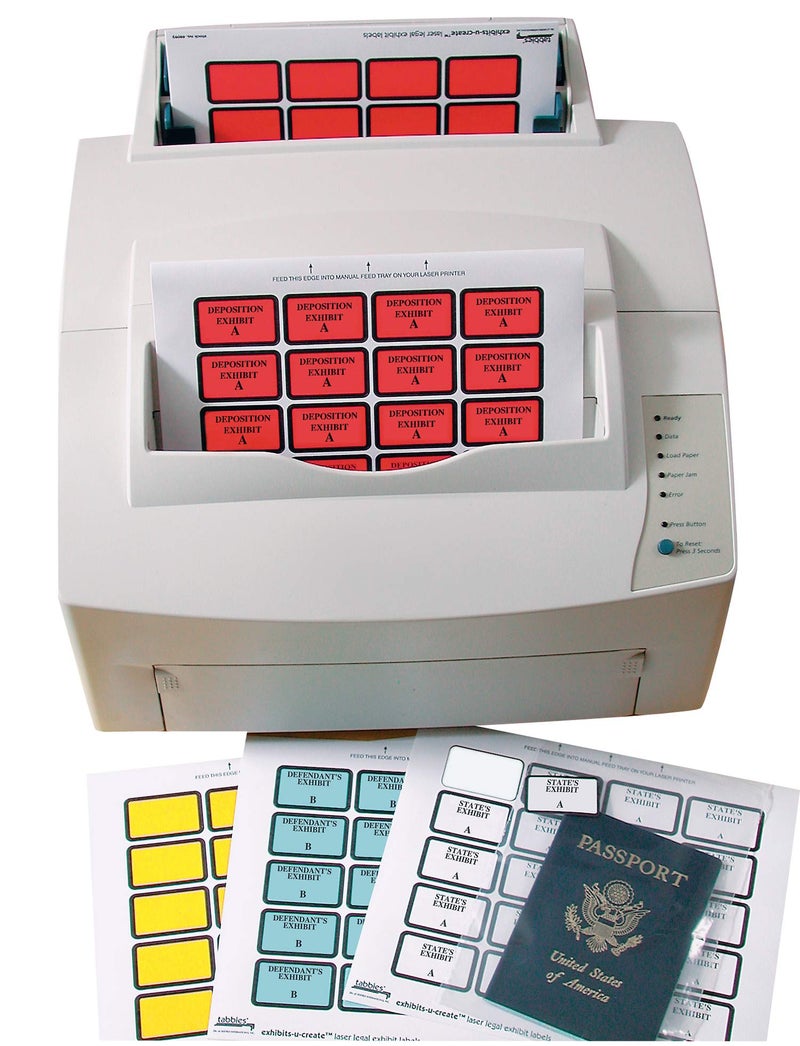 Tabbies Legal Exhibits-U-Create 1-5/8"W x 1"H Labels, 8-1/2"W x 7"H Sheet, 240 Labels/Pack (48090), Green - Image 3