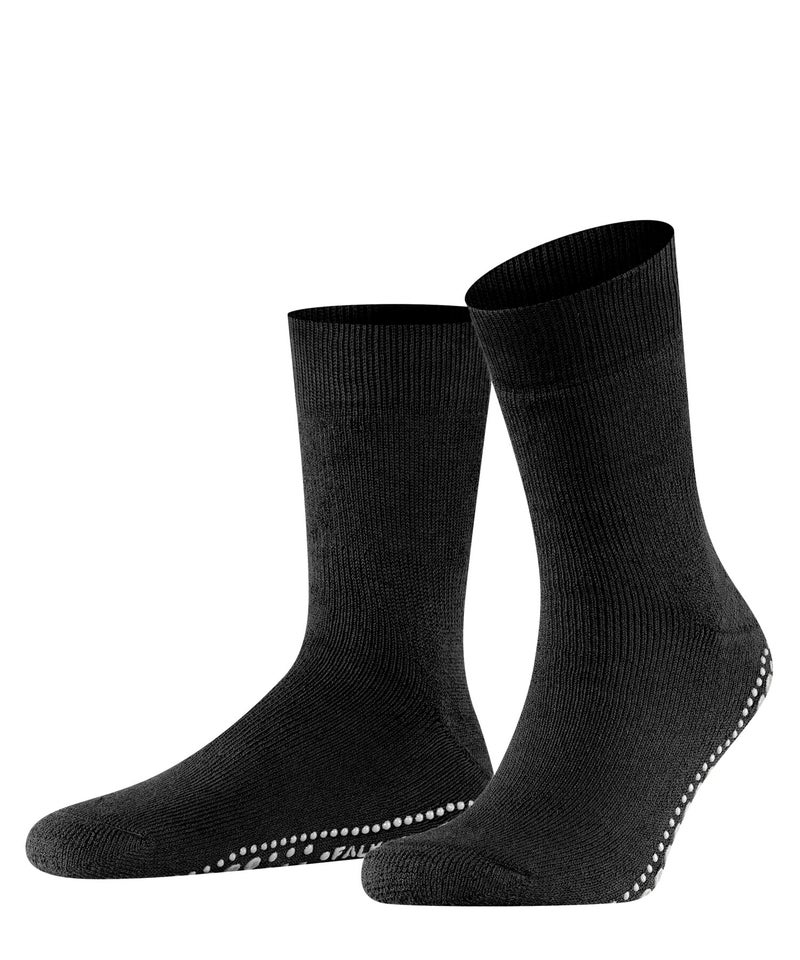 FALKE Men's Homepads Slipper Socks, Cozy Warm, Cotton Merino Wool, House Socks for Winter and Fall, Sole Grips, Black (Black 3000), 6.5-9, 1 Pair - Image 1