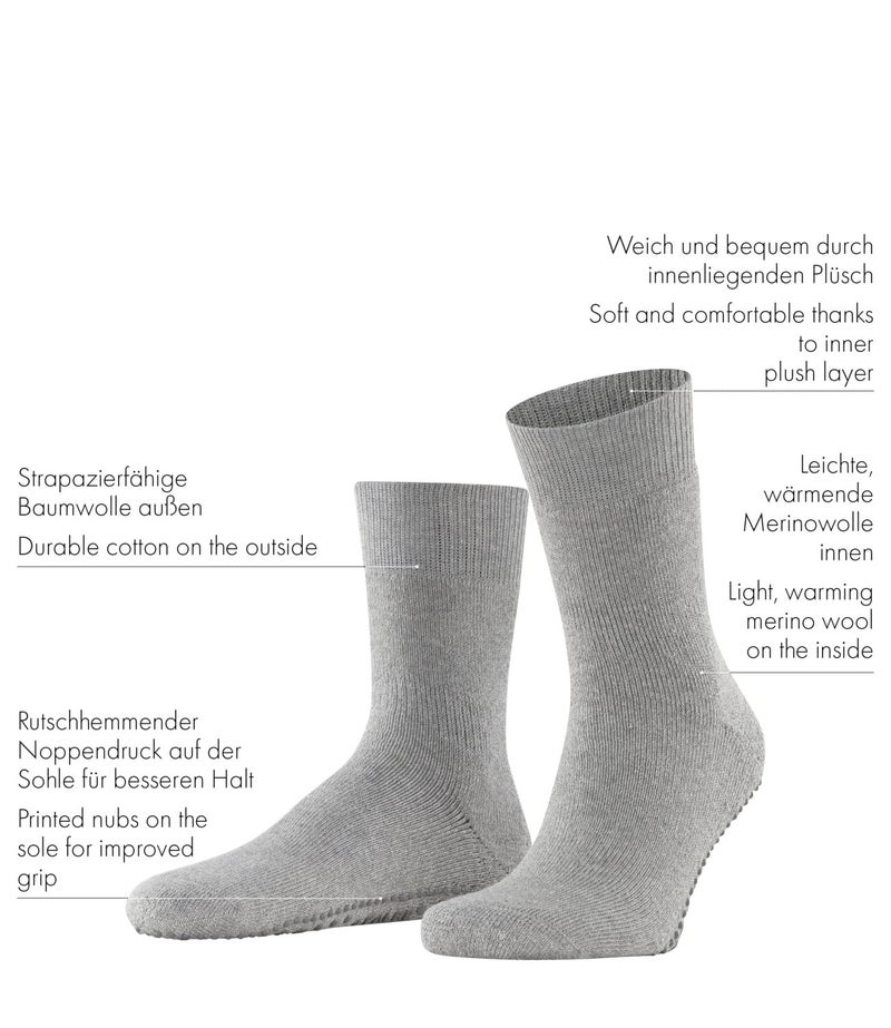 FALKE Men's Homepads Slipper Socks, Cozy Warm, Cotton Merino Wool, House Socks for Winter and Fall, Sole Grips, Black (Black 3000), 6.5-9, 1 Pair - Image 2