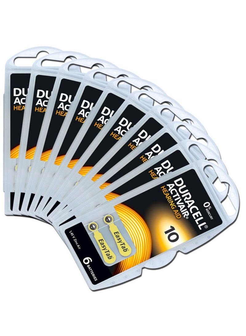 دوراسيل 60-Pieces Duracell Activair (Size 10) Hearing Aid 1.45V Zinc-Air Hg0% Mercury Batteries  - Image 2