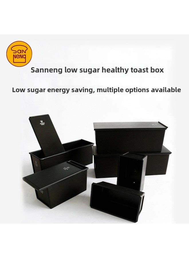 Saneng Black Low Sugar 450g Raw Toast Mold 900g Tusi Box 1200g Baking Household Non-stick Non-stick-Color:SN2067 2259 Low Sugar Health Toast Box-body (1000 Series Non-stick) - Image 2