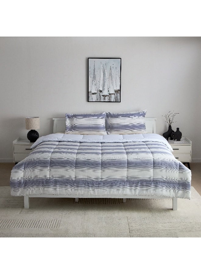 Home Box Verve Yarn Dyed Microfiber 3-Piece King Comforter Set 240 x 220 cm  - Image 5