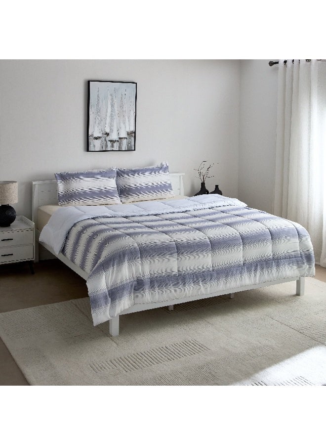 Home Box Verve Yarn Dyed Microfiber 3-Piece King Comforter Set 240 x 220 cm  - Image 2