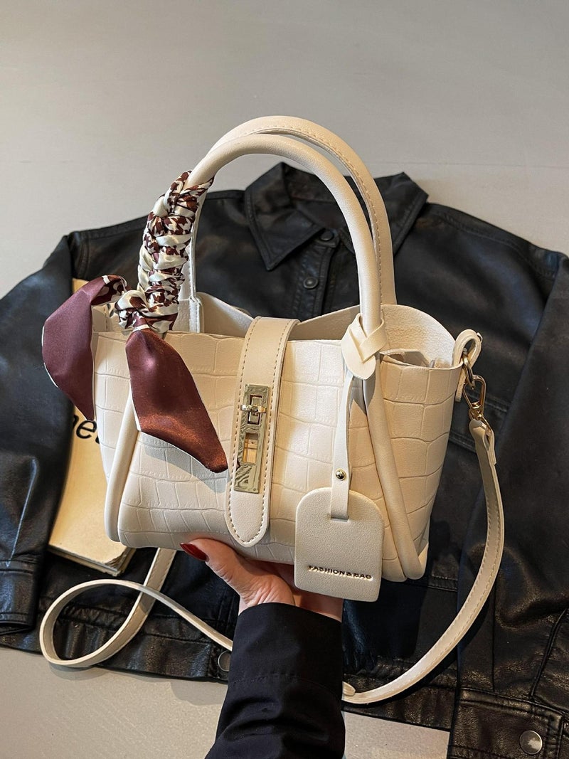 Crocodile Pattern High-End Handbag For Women Fashion Versatile Crossbody Bag Korean Style Bucket Bag - Image 2