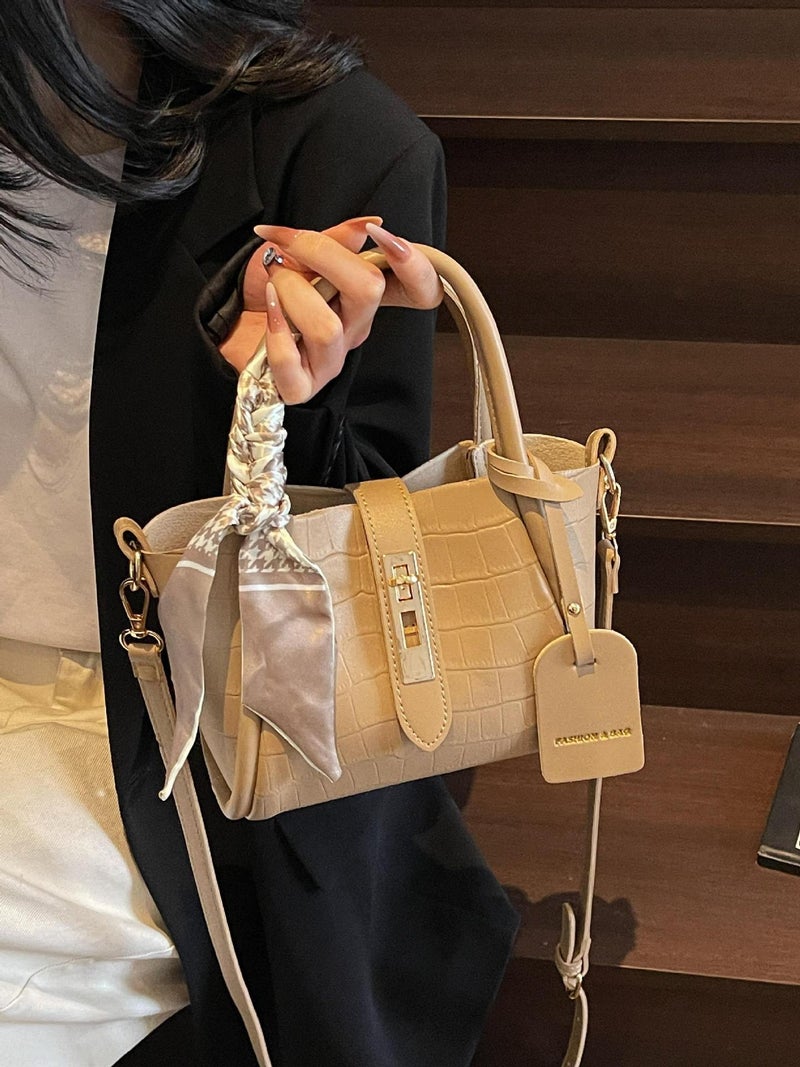 Crocodile Pattern High-End Handbag For Women Fashion Versatile Crossbody Bag Korean Style Bucket Bag - Image 5