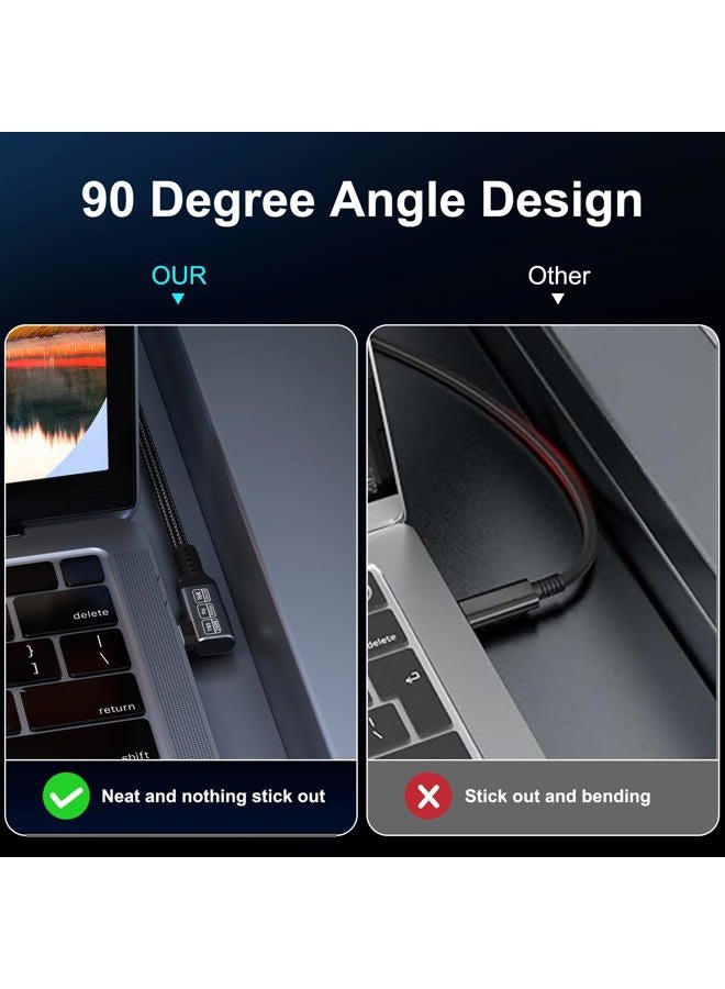 HOTUTUKI 240w 80gbps USB c Cable Compatible with Thunderbolt 5 Cable Right Angle 3.3ft, 90 Degree USB C Cable, 8K/16k 60Hz usbc Monitor Cable for Thunderbolt 4,USB c Video - Image 3