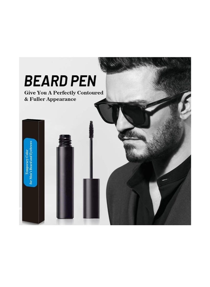 Generic Black Beard Pencil Filler for Men, Beard Brush for Styling, Styling Grooming Pencil, Waterproof Proof, Sweat Proof, Long Lasting, Natural Looking Barber Mustache Kit for Men - Image 4