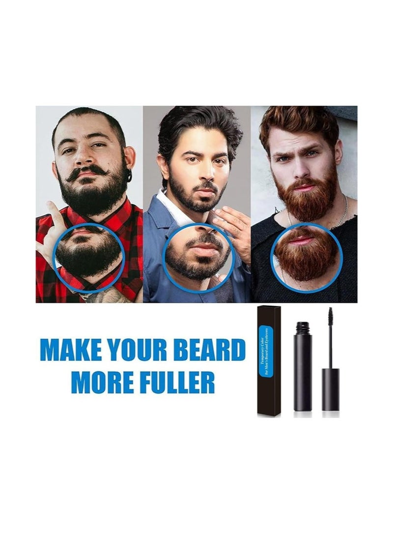 Generic Black Beard Pencil Filler for Men, Beard Brush for Styling, Styling Grooming Pencil, Waterproof Proof, Sweat Proof, Long Lasting, Natural Looking Barber Mustache Kit for Men - Image 2