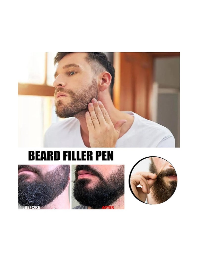 Generic Black Beard Pencil Filler for Men, Beard Brush for Styling, Styling Grooming Pencil, Waterproof Proof, Sweat Proof, Long Lasting, Natural Looking Barber Mustache Kit for Men - Image 3