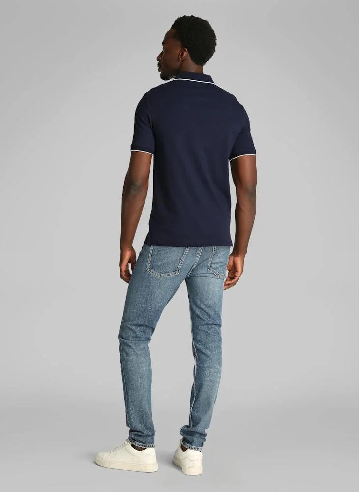 CALVIN KLEIN Stretch Pique Tipping Polo