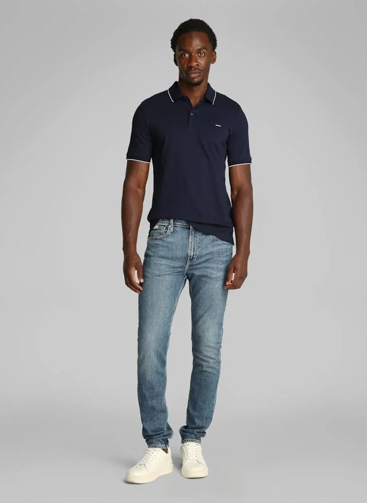 CALVIN KLEIN Stretch Pique Tipping Polo