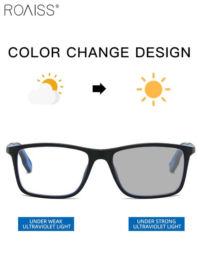 نظارات شمسية للرجال والنساء، مضادة للأشعة فوق البنفسجية والوهج، مزودة بفلتر للضوء الأزرق، نظارات كمبيوتر مستطيلة، مضادة للضوء، مضادة لإجهاد العين، نظارات صداع، أسود وأزرق