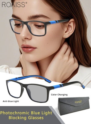 نظارات شمسية للرجال والنساء، مضادة للأشعة فوق البنفسجية والوهج، مزودة بفلتر للضوء الأزرق، نظارات كمبيوتر مستطيلة، مضادة للضوء، مضادة لإجهاد العين، نظارات صداع، أسود وأزرق - pzsku/Z5A378AB37BD60F77FE3CZ/45/1753948716/ca8f9b9e-839f-483b-84c0-375e0a1d56ff