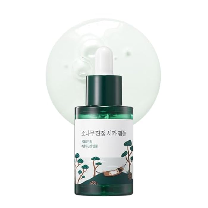 ROUND LAB Pine Calming Cica Ampoule 1.01 Fl Oz, Hydrating and Soothing Serum with Pine Cica and Hyaluronic Acid for Skin Barrier Strengthening, Gentle Exfoliation, and Deep Moisture, Korean Skincare - Image 1