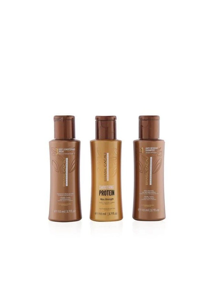 برازيل كاكاو مجموعة بروتين تنعيم الشعر من برازيل كاكاو 110 مل – علاج احترافي بالكيراتين - Image 2