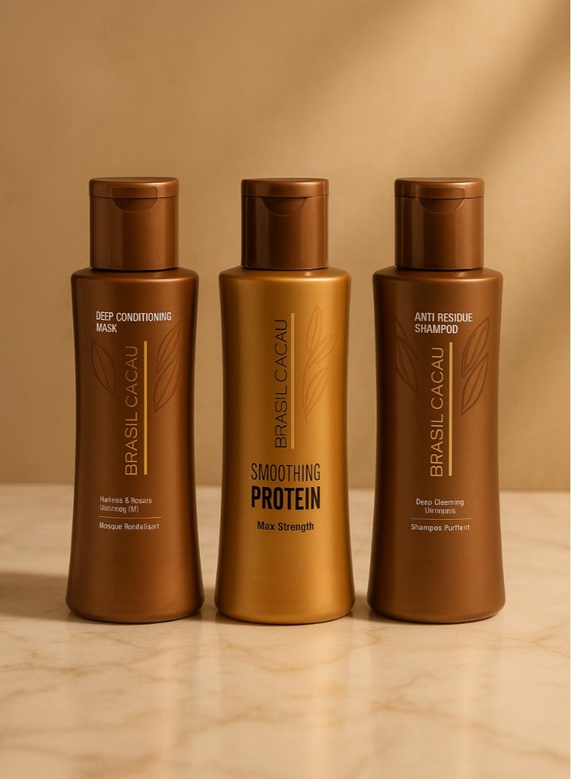 برازيل كاكاو مجموعة بروتين تنعيم الشعر من برازيل كاكاو 110 مل – علاج احترافي بالكيراتين - Image 3