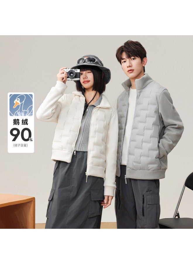 Flying in the snow Fashionable Goose Down Patchwork Couple-style Stand Collar Jacket, 2025 New Release, Versatile Daily Outdoor Men's And Women's Jacket - Image 2