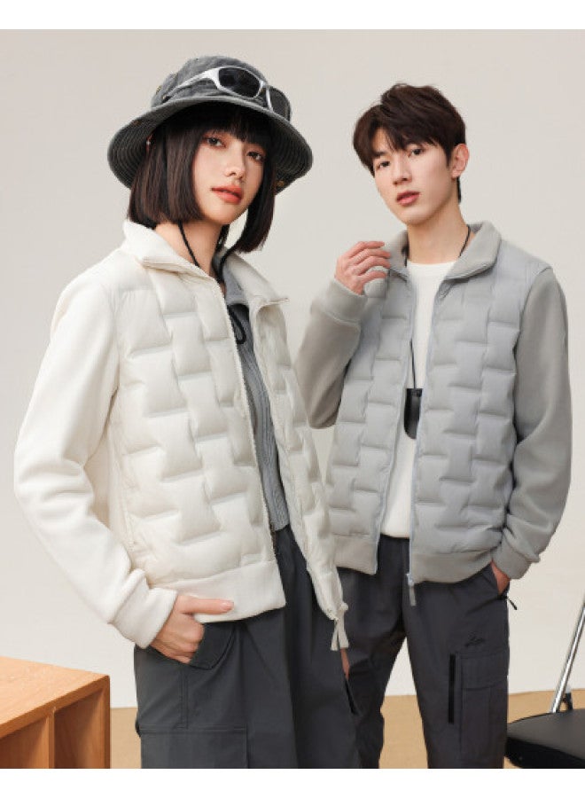 Flying in the snow Fashionable Goose Down Patchwork Couple-style Stand Collar Jacket, 2025 New Release, Versatile Daily Outdoor Men's And Women's Jacket - Image 1
