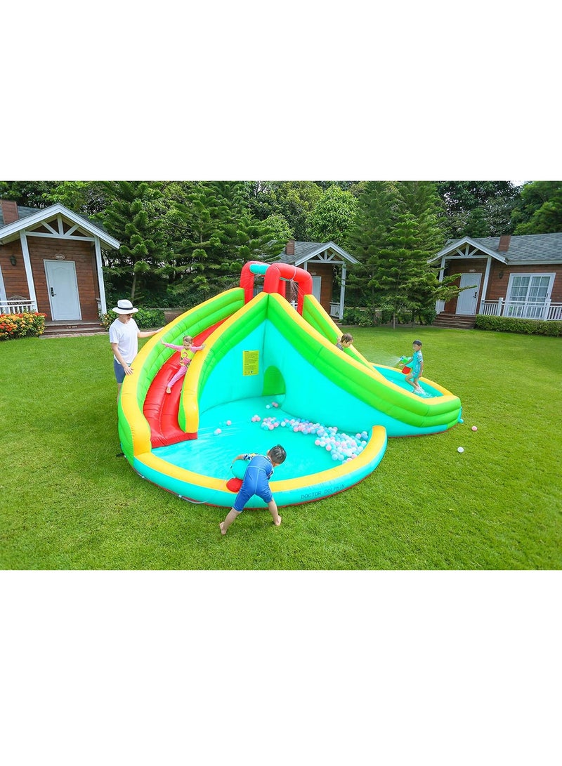 MONOGUE Inflatable Twin Water Slide for Kids Outdoor Double Splash Kids water slide with tunnel - Image 2