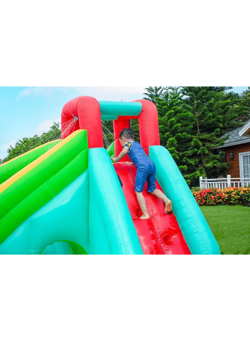 MONOGUE Inflatable Twin Water Slide for Kids Outdoor Double Splash Kids water slide with tunnel - Image 4
