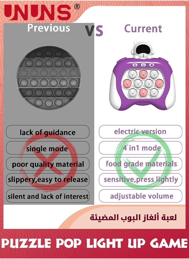 UNUNS - Quick Push Bubbles Game,Handheld Console Push Bubble Pop Puzzle Game Sensory Fidget Toy,Electronic Quick Push Game,Cool Stuff Toys,Gift For Adults Teens Kids Stress Relief And Brain Exercise,Purple - Image 1