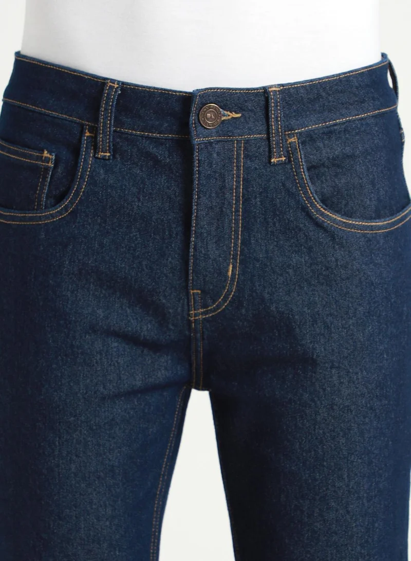 Dennis Lingo Men's Indigo 100% Cotton Solid Full Length Bootcut Jeans