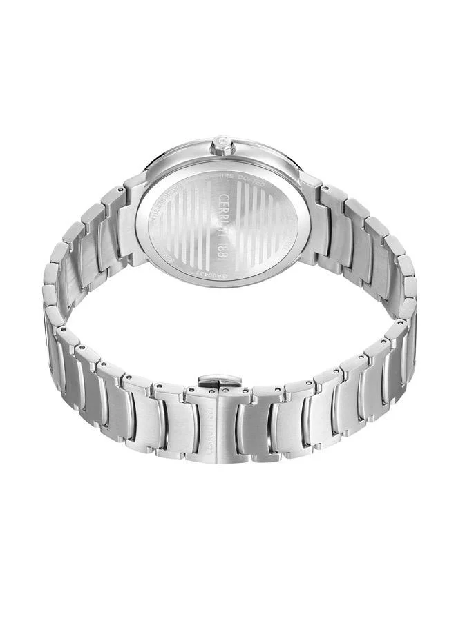 شيروتي 1881 Filiano Analog Green Watch For Men Sapphire Coated Flat Glass And Stainless Steel Bracelet 42mm Water Resistant 5 ATM - CIWGA0043103