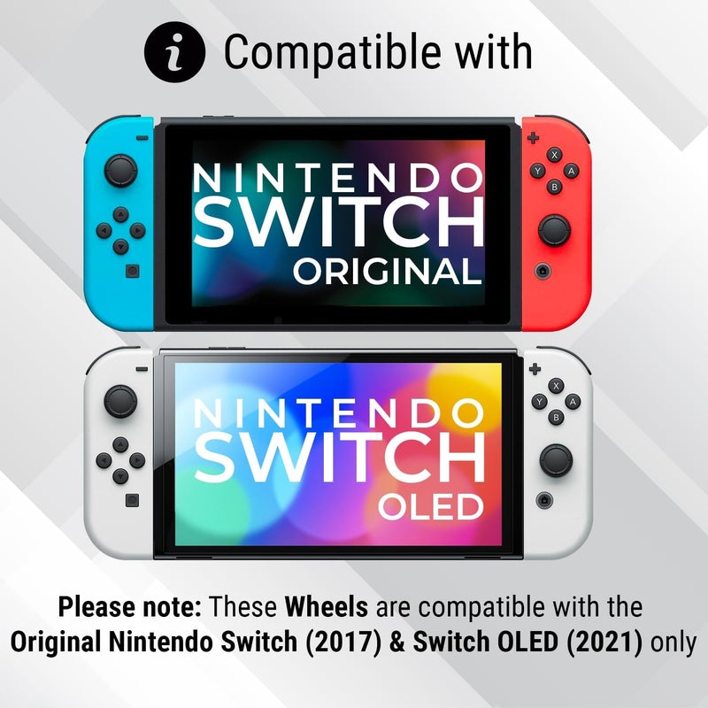 Orzly Multi Pack of 4 Steering Wheels for Mariokart on Nintendo Switch [Pack Includes: 1 x Red Steering Wheel + 1 x Blue Steering Wheel + 2 x Black Steering Wheels] (The Console and Joy-Con - Image 2