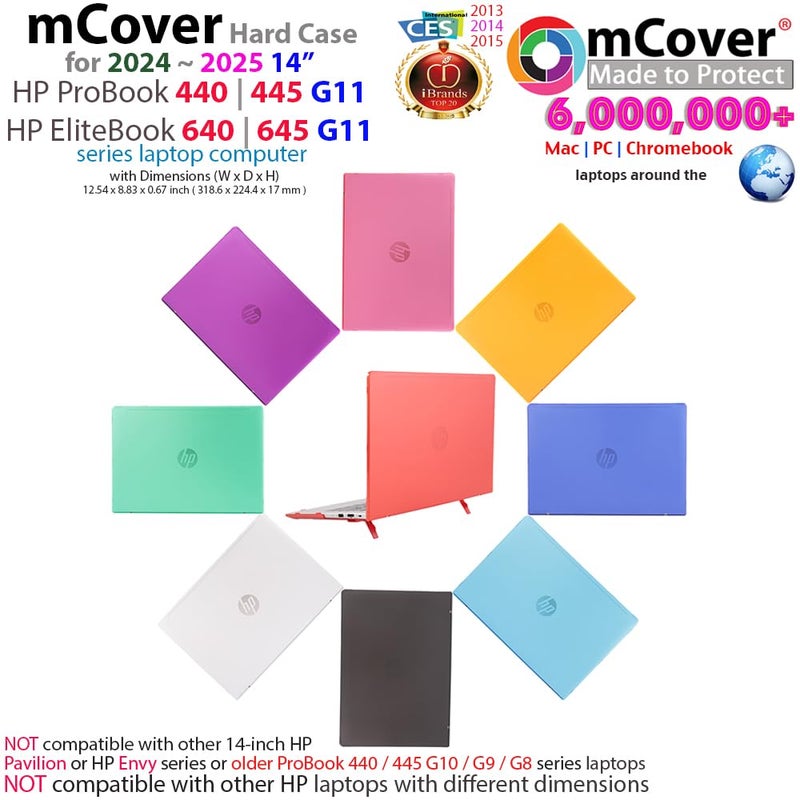 mCover Case ONLY Compatible for 2024 ï½ž 2025 14-inch HP ProBook 440/445 G11 and EliteBook 640 | 645 G11 Series Windows Notebook PC (NOT Fitting Other HP Models)- Aqua - Image 2