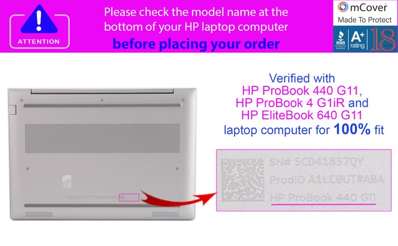 mCover Case ONLY Compatible for 2024 ï½ž 2025 14-inch HP ProBook 440/445 G11 and EliteBook 640 | 645 G11 Series Windows Notebook PC (NOT Fitting Other HP Models)- Aqua - Image 4