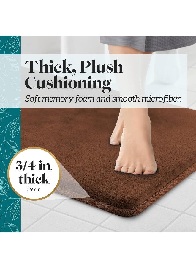 Genteele Bath Mats for Bathroom Non Slip - Brown 17" x 24" Memory Foam Bathroom Rugs - Quick Dry Bath Mat - Image 4