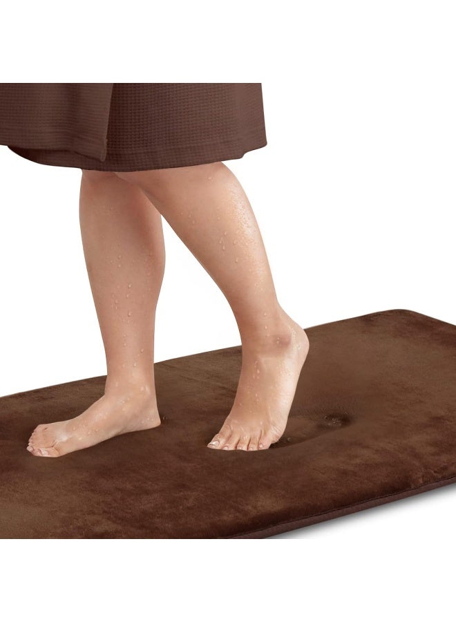 Genteele Bath Mats for Bathroom Non Slip - Brown 17" x 24" Memory Foam Bathroom Rugs - Quick Dry Bath Mat - Image 3