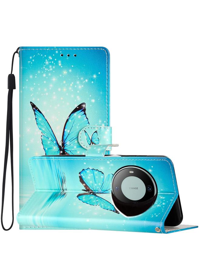 زبون جراب هاتف Huawei Mate 60 Pro مصنوع من الجلد برسومات ملونة - Image 1