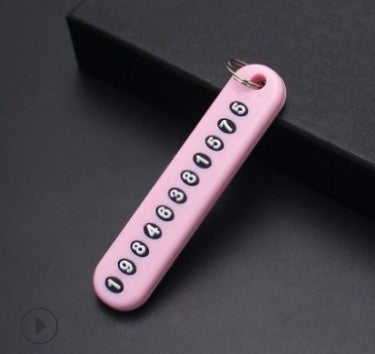 Car Key Anti-Lost ID Tag Phone Number Plate Pink Number Card 
