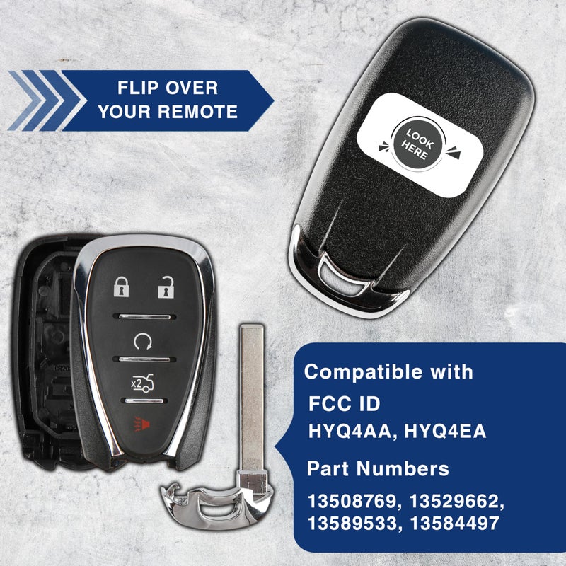 KeylessOption Key Fob Cover Case Replacement for 2016 2017 2018 2019 2020 Chevrolet Chevy Camaro Cruze Malibu Sonic Remote Shell, 5-Button HYQ4AA, HYQ4EA, No Programming Required - Image 4
