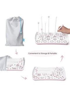 Termichy Termichy Baby Bottle Drying Rack, Large Capacity Baby Bottle Rack for Bottles, Dry Rack with Removable Water Tray (Pink)  - Image 5