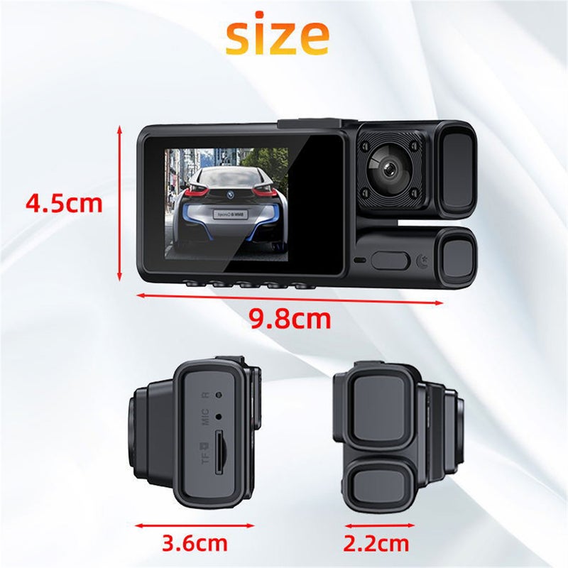 Front and rear in car dash cams, dual dash cams with 64G SD card 1080P, waterproof backup camera, DVR in car dashboard camera with night vision function WDR loop recording - Image 5