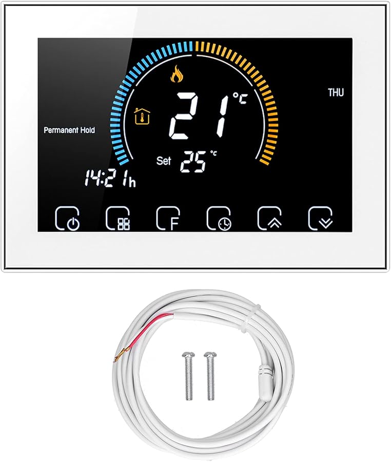 Programmable Thermostat 4 8 Inch Touch Screen LCD Temperature Controller 95 240V 5A Load - Image 2