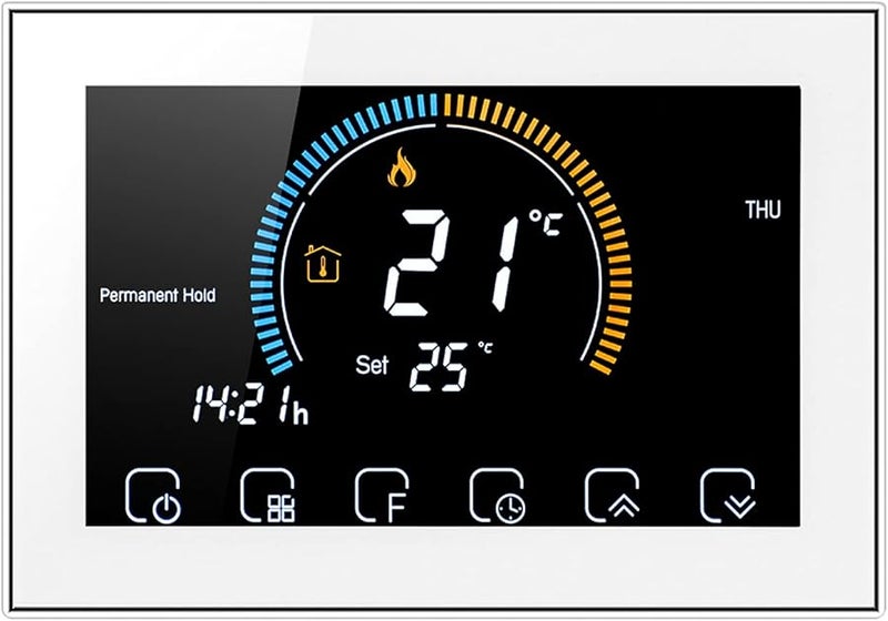 Programmable Thermostat 4 8 Inch Touch Screen LCD Temperature Controller 95 240V 5A Load - Image 4