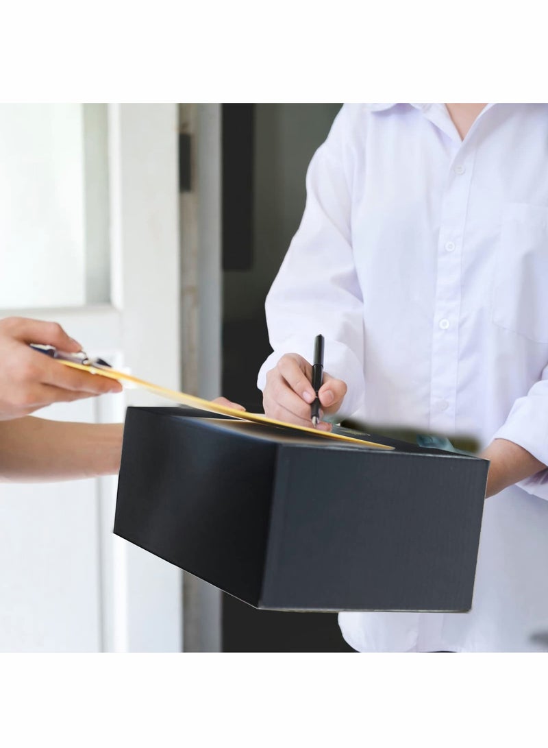 20 Pack Black Corrugated Shipping Boxes - 15x10x4cm Tab Locking Mailer for Small Business & Gift Packaging Supplies - Image 2