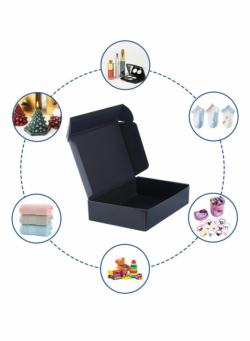 20 Pack Black Corrugated Shipping Boxes - 15x10x4cm Tab Locking Mailer for Small Business & Gift Packaging Supplies - Image 3