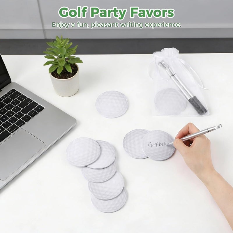 146 Pcs Golf Party Favors Set, Includes Pens, Sticky Notes, and Organza Bags, Stationery Gift for Home and Office - Image 3