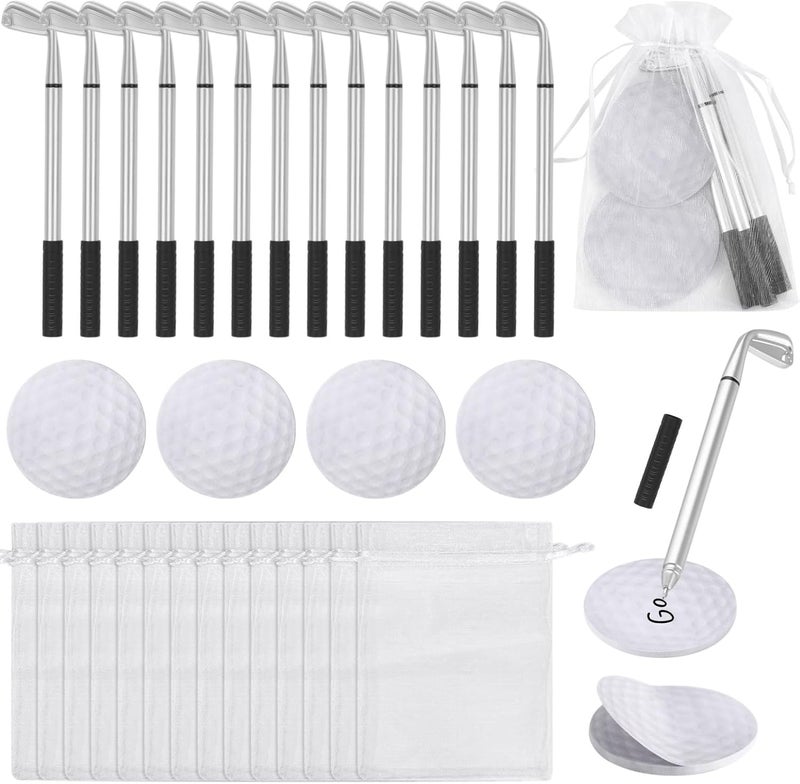146 Pcs Golf Party Favors Set, Includes Pens, Sticky Notes, and Organza Bags, Stationery Gift for Home and Office - Image 1