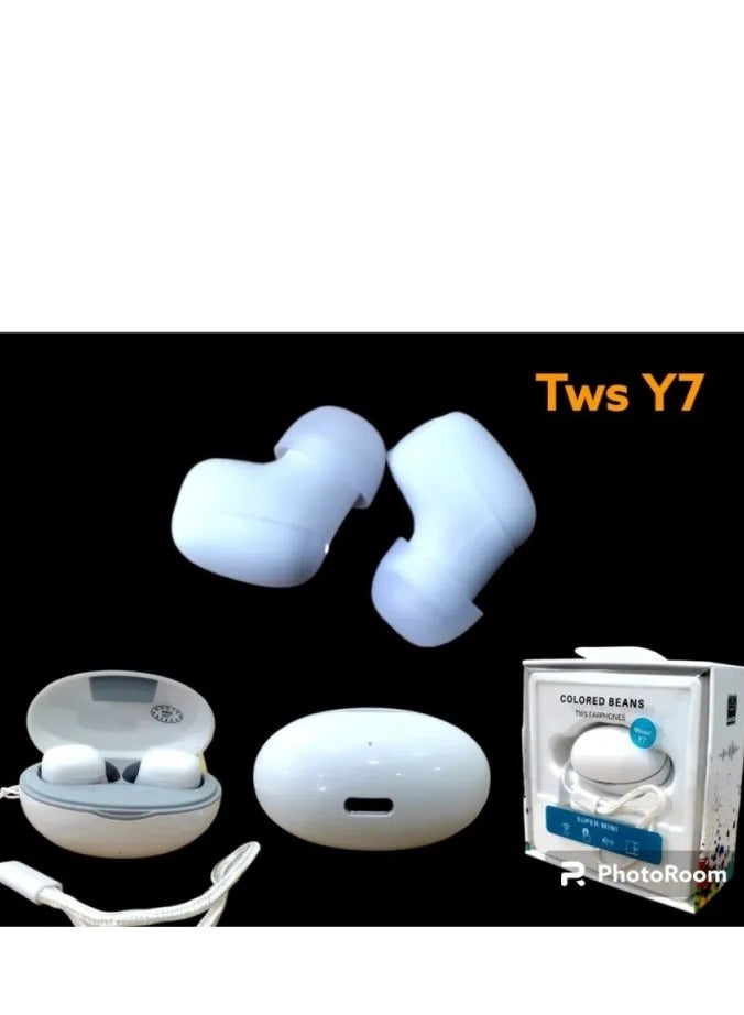 سماعة - TWS Y7 - سماعة لاسلكية تعمل بالبلوتوث - مع ميكروفون - تعمل على جميع الهواتف - داخل الاذن - لون اسود - Image 4