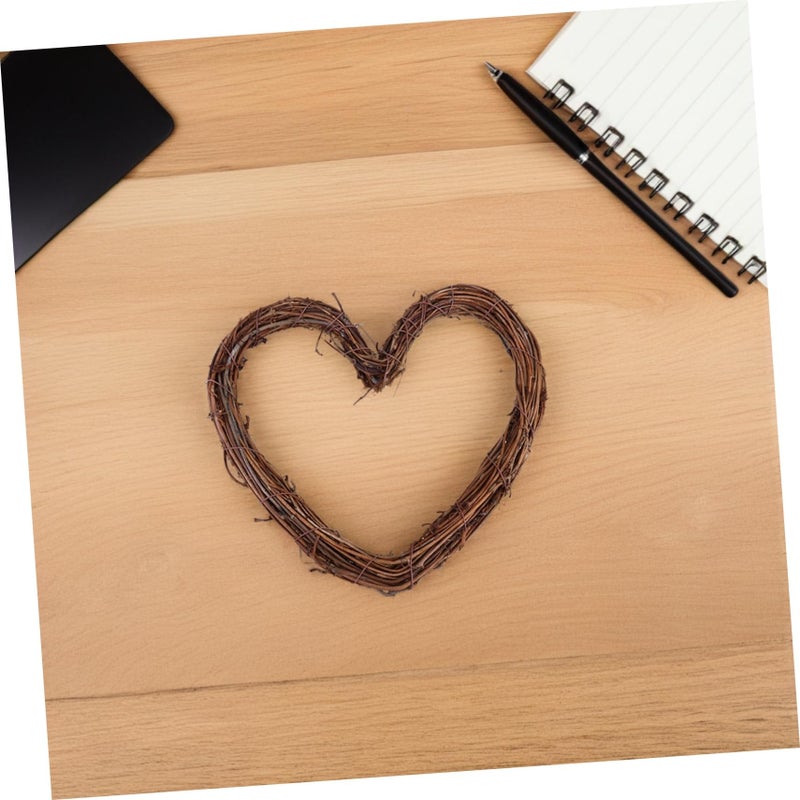 6 Pcs Heart Shaped Rattan Wreaths Rustic Floral Frame DIY Garland Home Party Decor - Image 5