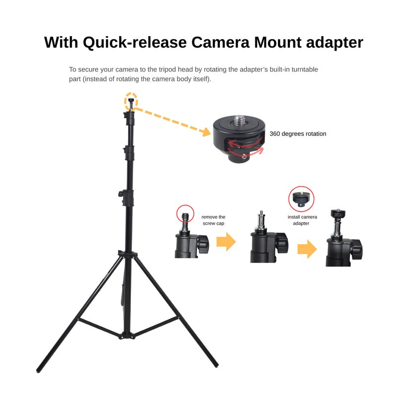 Fotoleey 13 ft Heavy Duty Tripod for Xbotgo Chameleon/Falcon/Lights - Thickened Tube with Spring Shock Absorption, Quick-Release Adapter, with Carrying Bag and Sandbag - Image 4