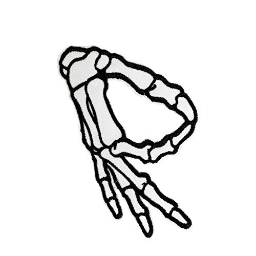 Cute-Patch Circle Game Meme Skeleton Hand Hat Deco Embroidered Iron on sew on Patch - Image 1