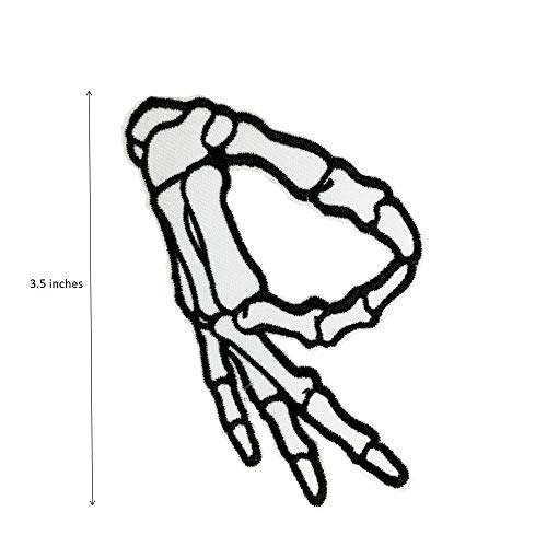 Cute-Patch Circle Game Meme Skeleton Hand Hat Deco Embroidered Iron on sew on Patch - Image 2